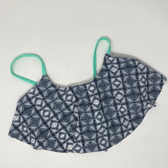 Malibu M Medium Bikini Top Dream Girl Underwire Gray Green Tie String NWT Zumiez - Picture 3 of 10